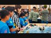 Team "Sea Bots" getting ready for their robot run. 
Left to right: Sandesh Bhetwal, Neeved Sheth, Aarna Saxena, Nikita Cheema. 