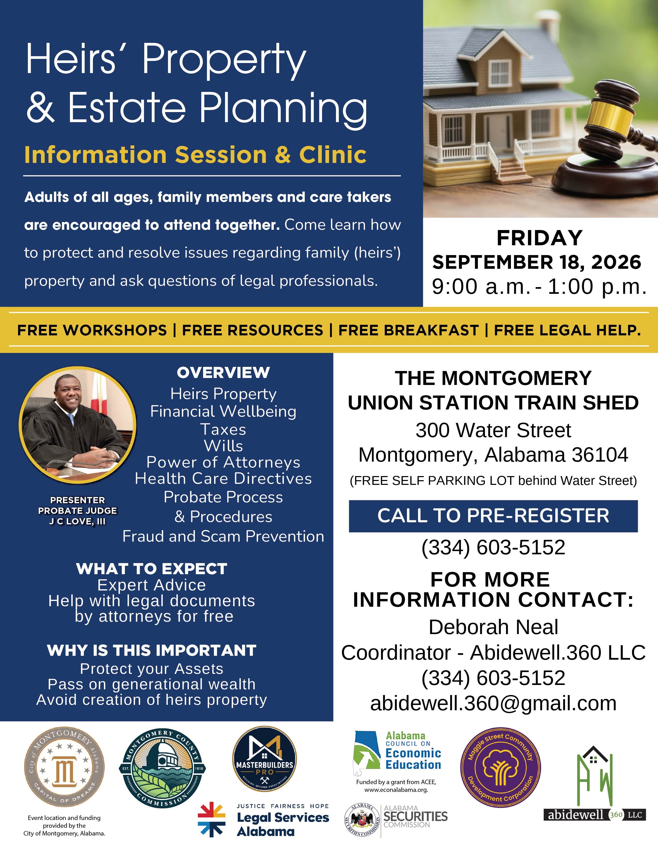 Heirs Property & Estate Planning -- Information Session and Legal Clinic
