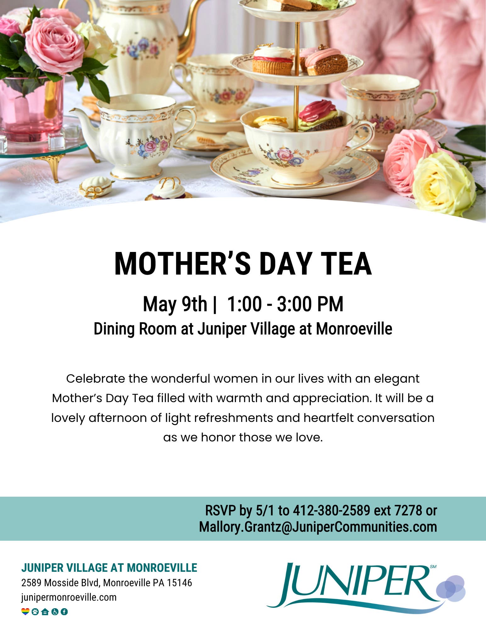 Mother's Day Tea at Juniper Village at Monroeville!