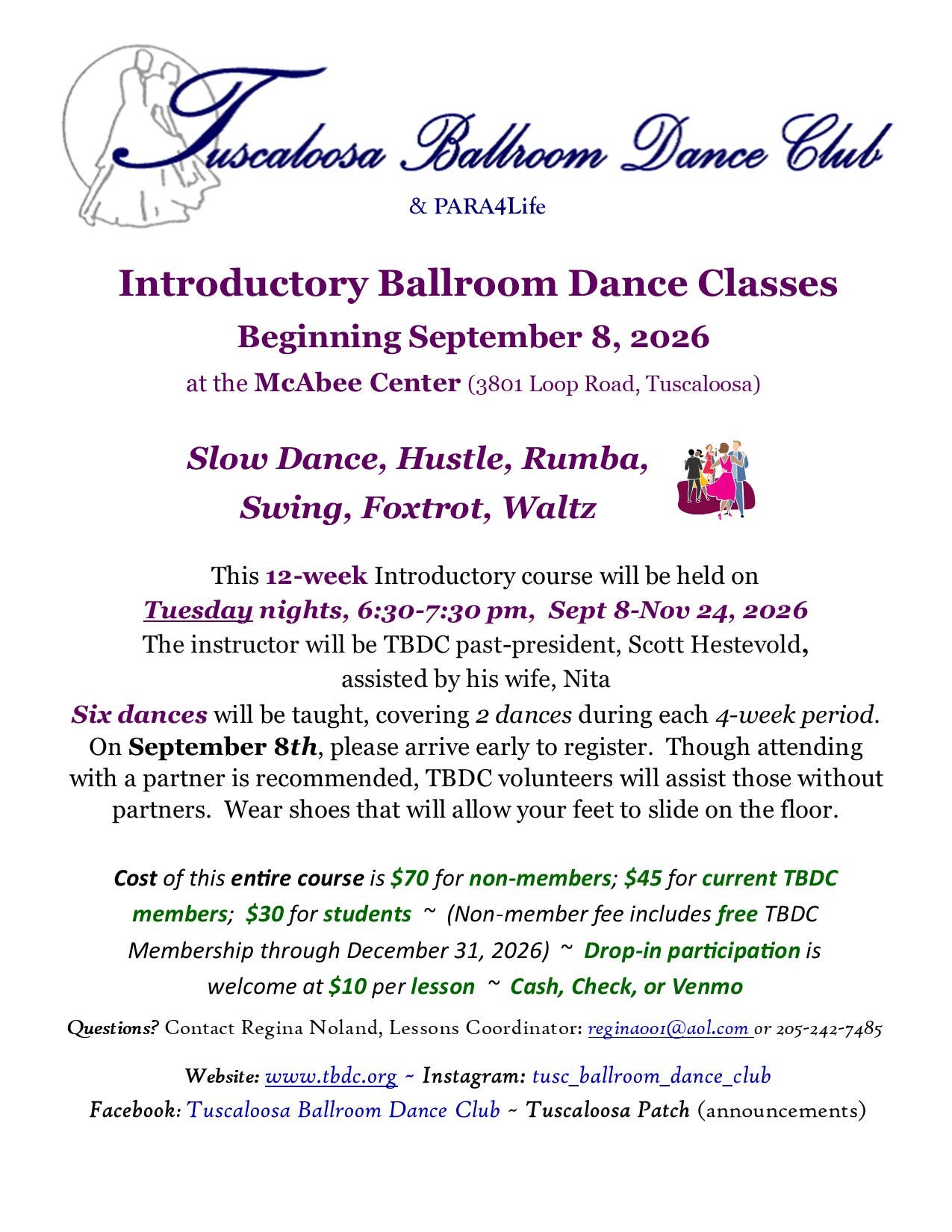 Introductory Ballroom Dance Lessons ~ TBDC