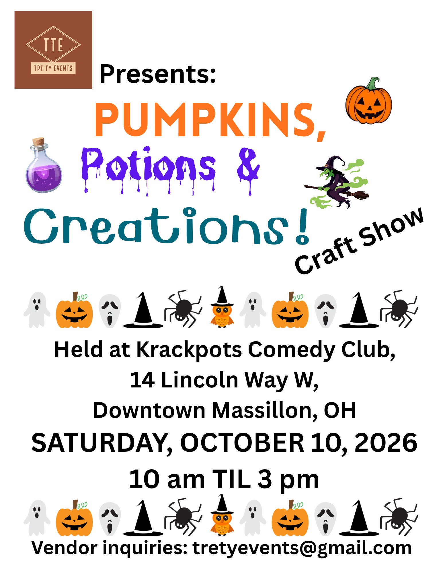 Pumpkins, Potions & Creations Craft Show