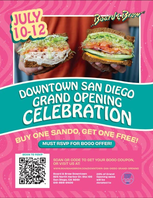 Board & Brew Downtown San Diego Grand Opening Celebration July 10-12 10am-9pm