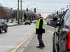 Richards School Resource Officer Brian Black monitors traffic on the morning of Jan. 21, 2025.