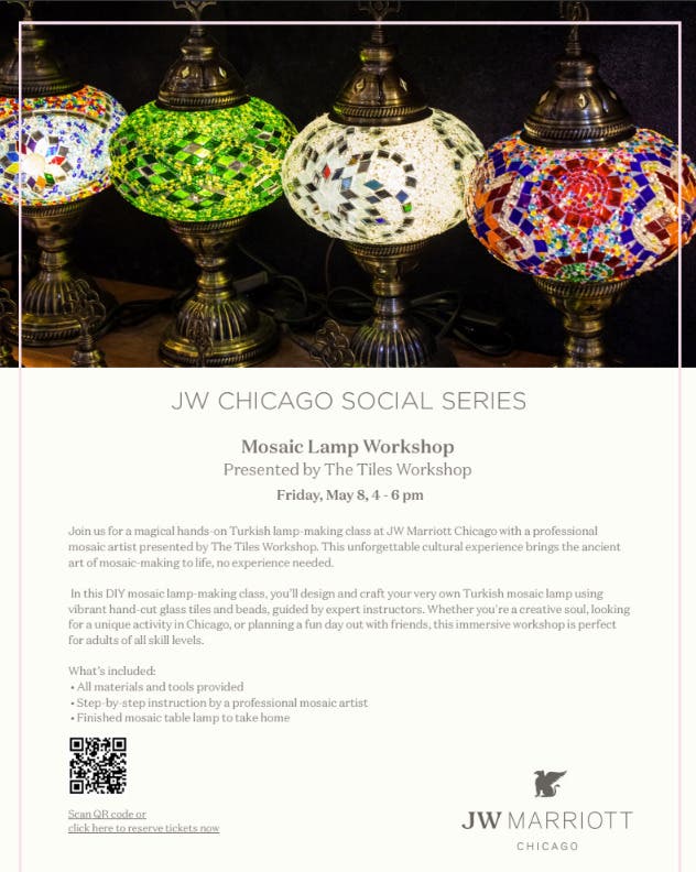 JW Chicago Social Series: Mosaic Lamp Workshop