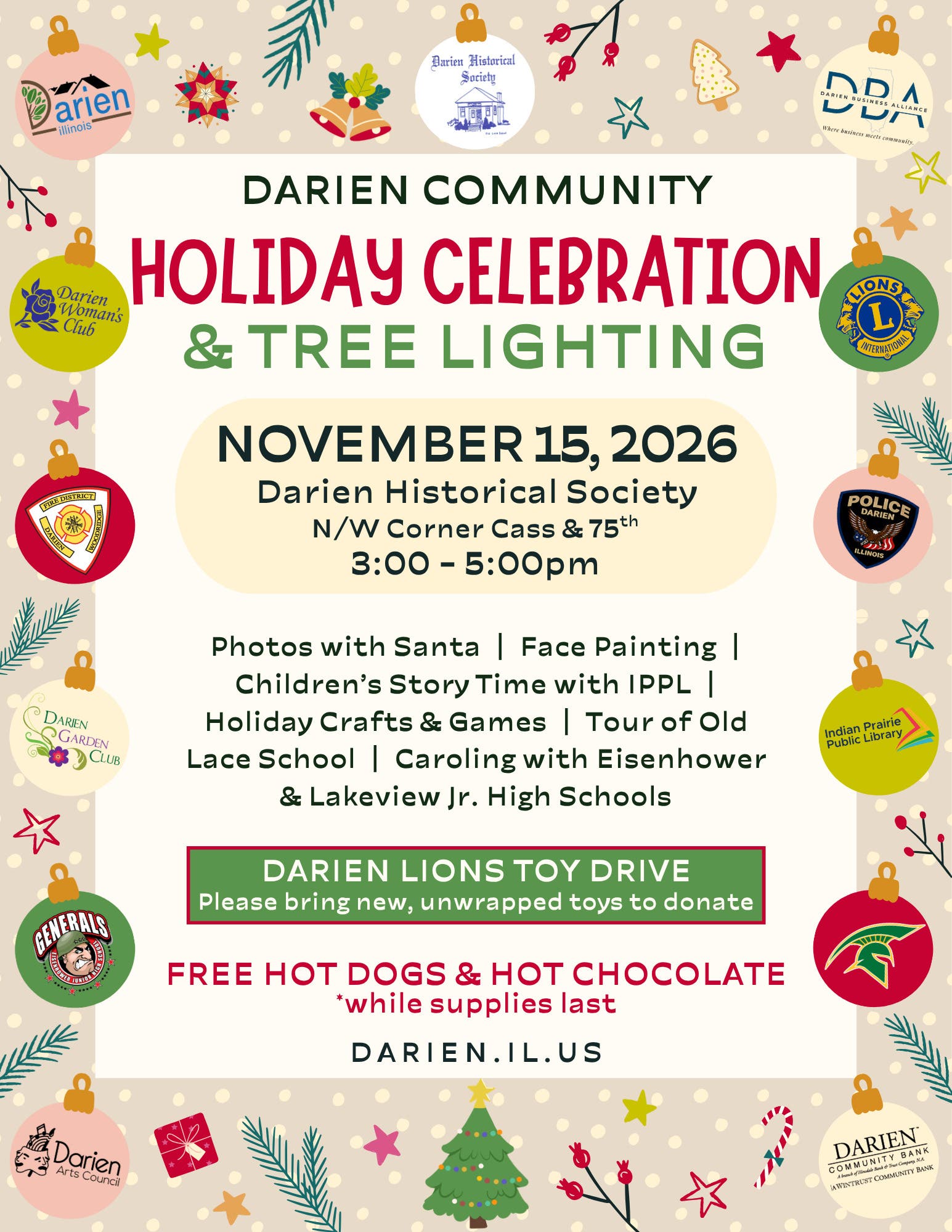 Darien Community Holiday Celebration & Tree Lighting