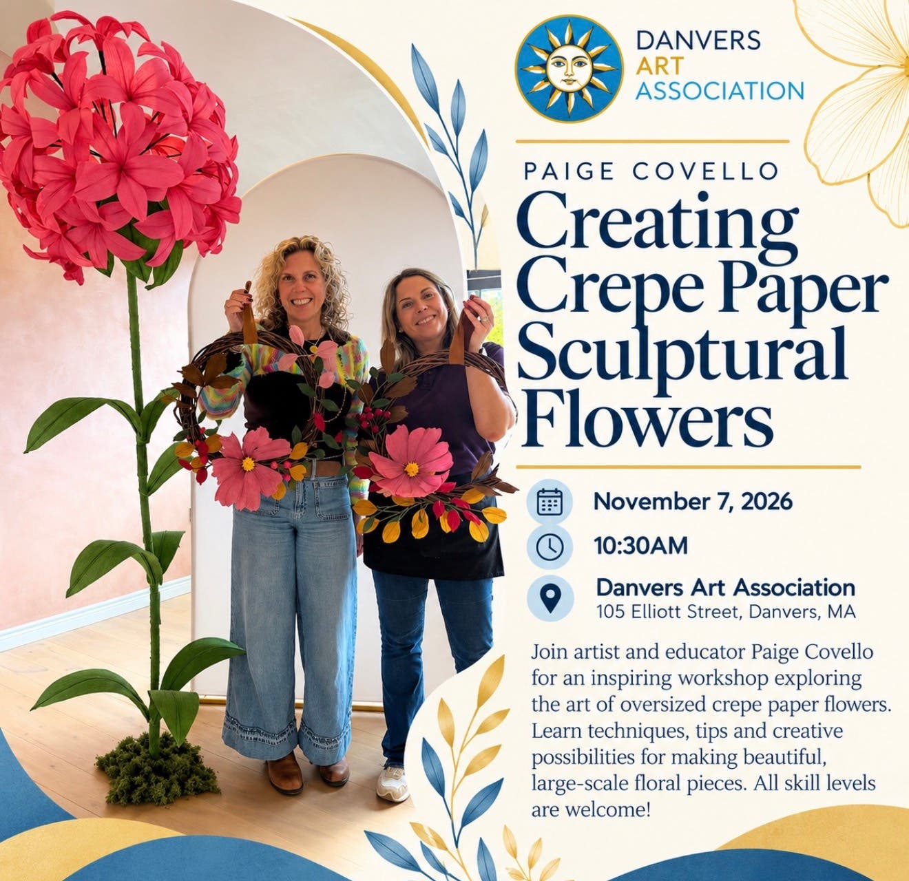 Crepe paper sculptural flowers