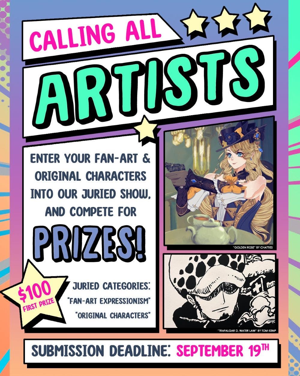 Art gallery seeks Pop-Culture inspired artwork and vendors