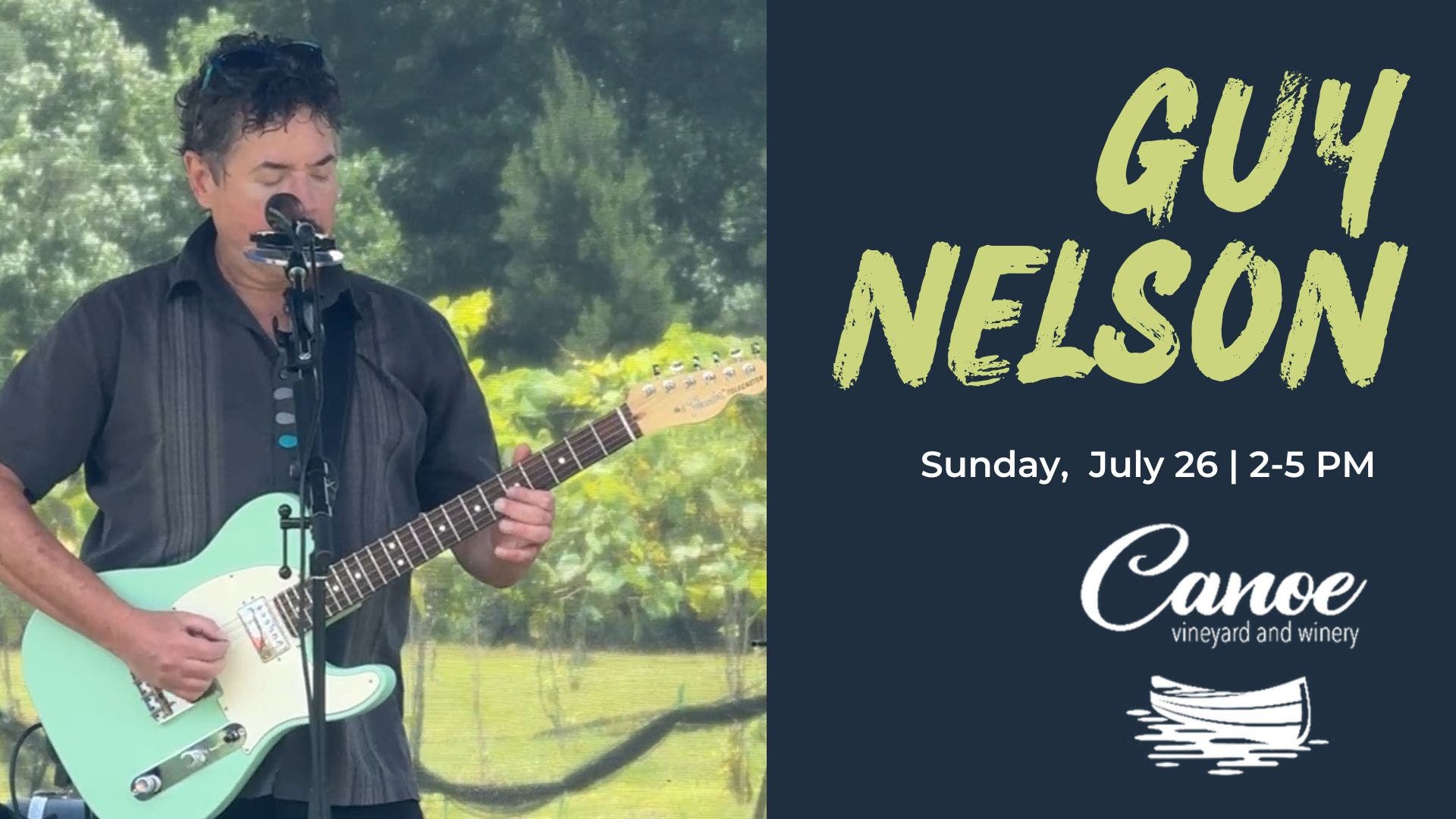 Live Music with Guy Nelson at Canoe Vineyard & Winery