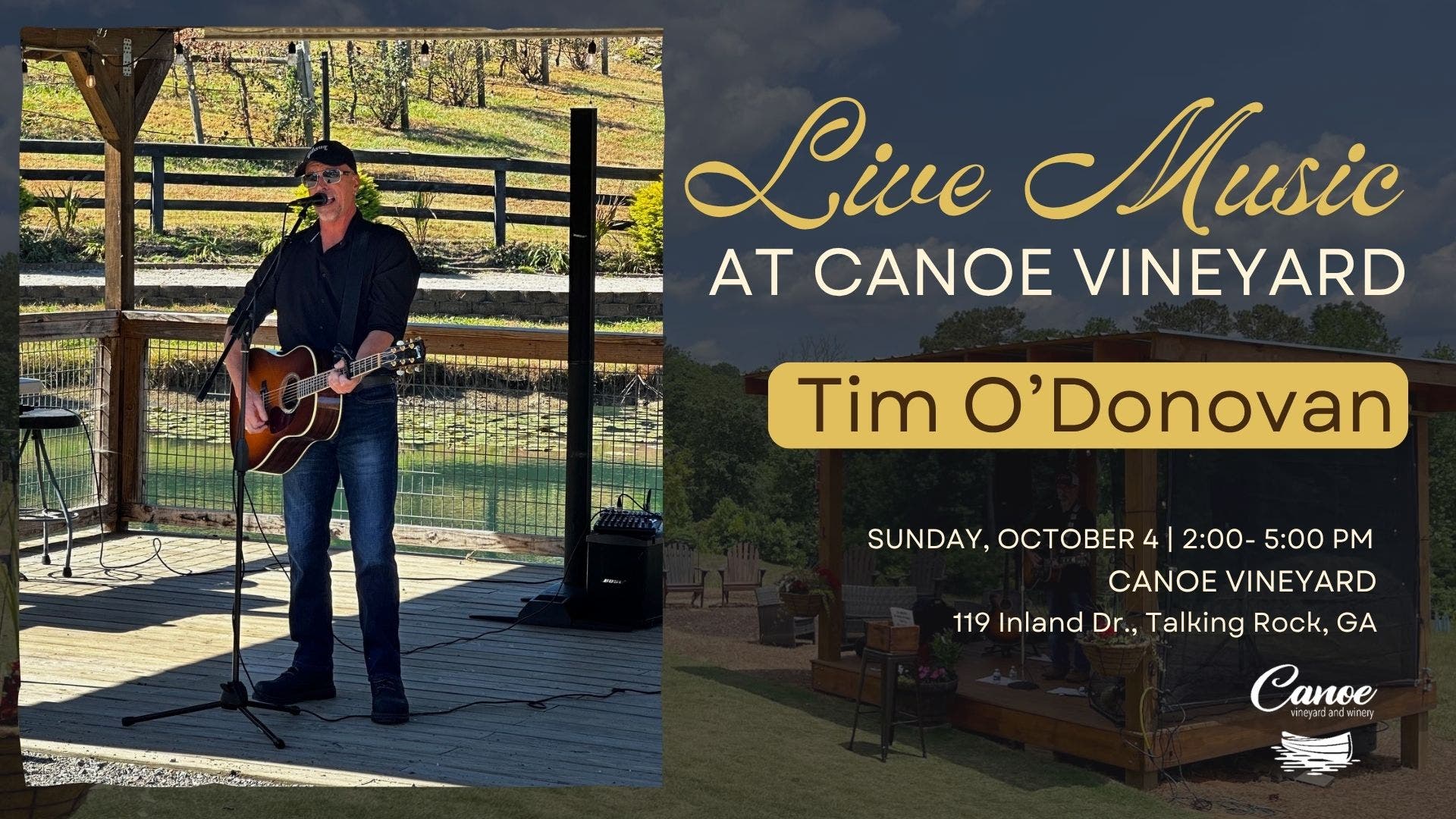 Tim O'Donovan: Live Music at Canoe Vineyard
