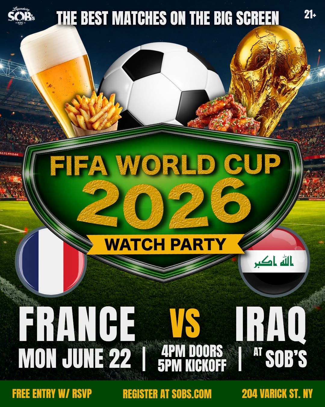 FIFA World Cup 2026 Watch Party: France vs Iraq