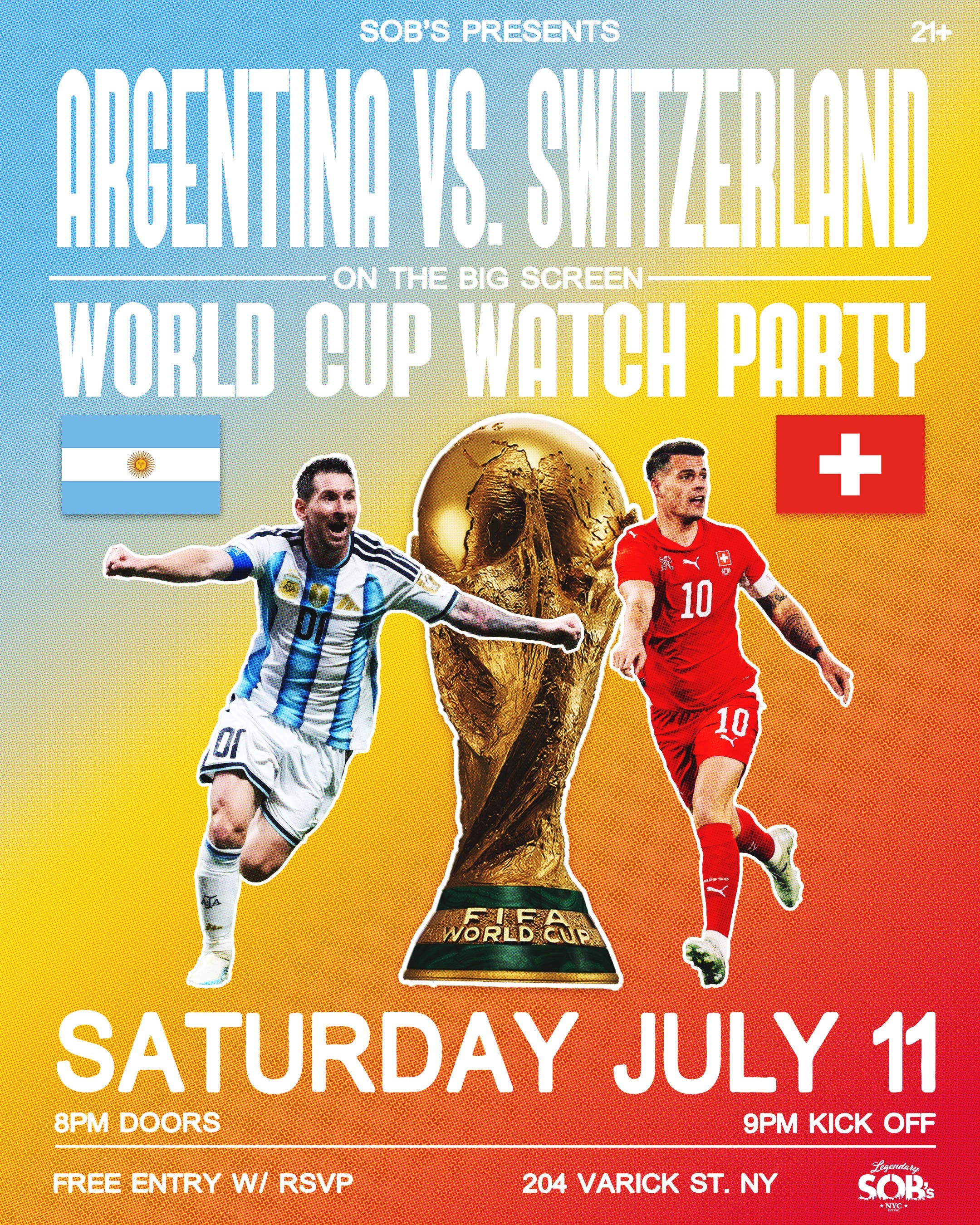 Argentina vs Switzerland: World Cup Watch Party (Quarter Finals)
