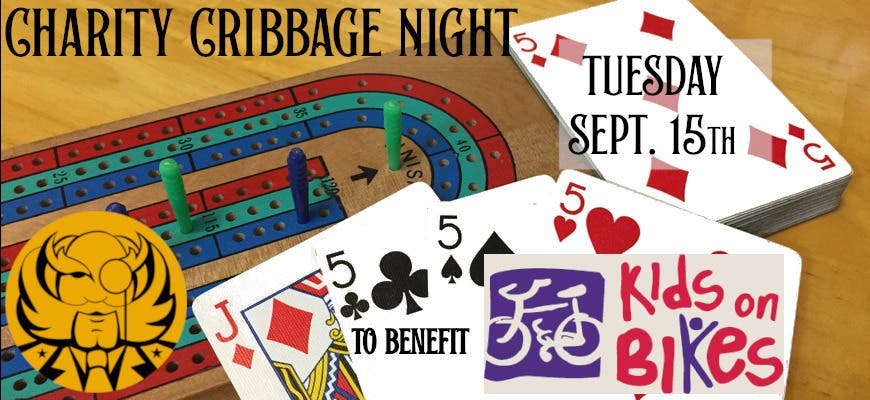 Charity Cribbage Night for Kids on Bikes - September 15th @5PM