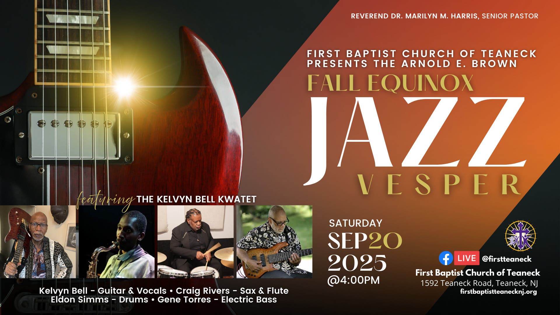 First Baptist Church of Teaneck Presents The Arnold E. Brown Fall Equinox Jazz Vesper
