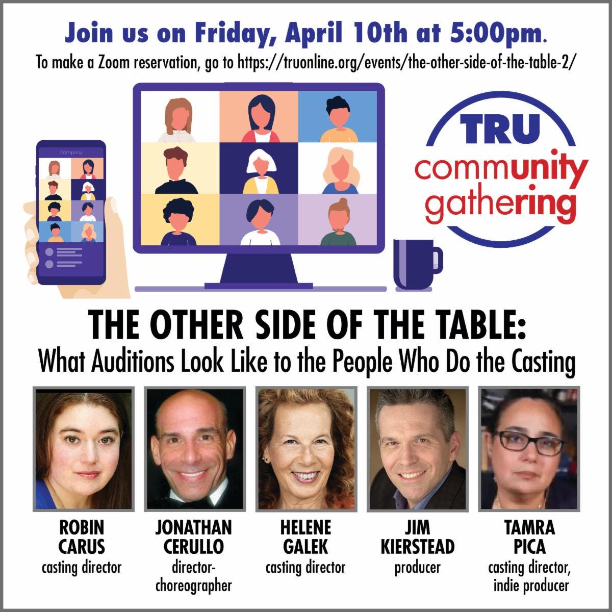 Theater Resources Unlimited Announces This Week’s TRU Community Gathering via Zoom, The Other Side o