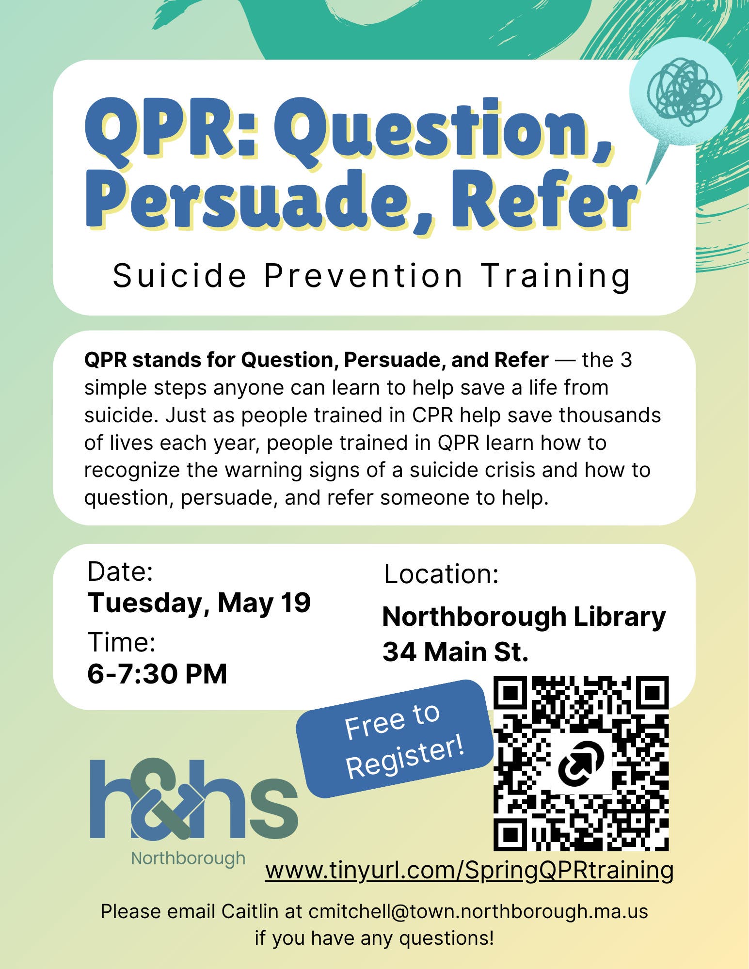 Free QPR Suicide Prevention Training