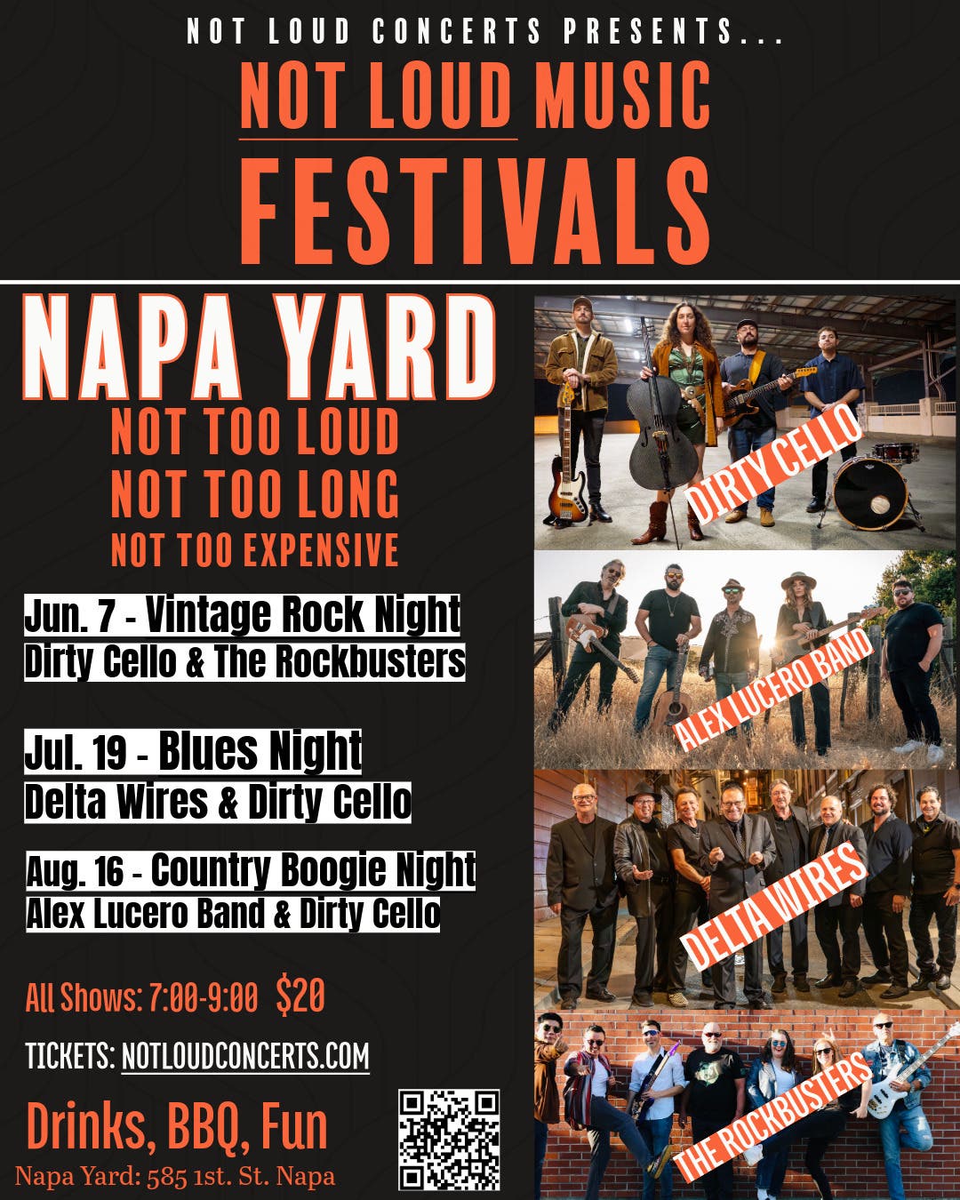 Not Loud Concerts presents…Vintage Rock Night at Napa Yard