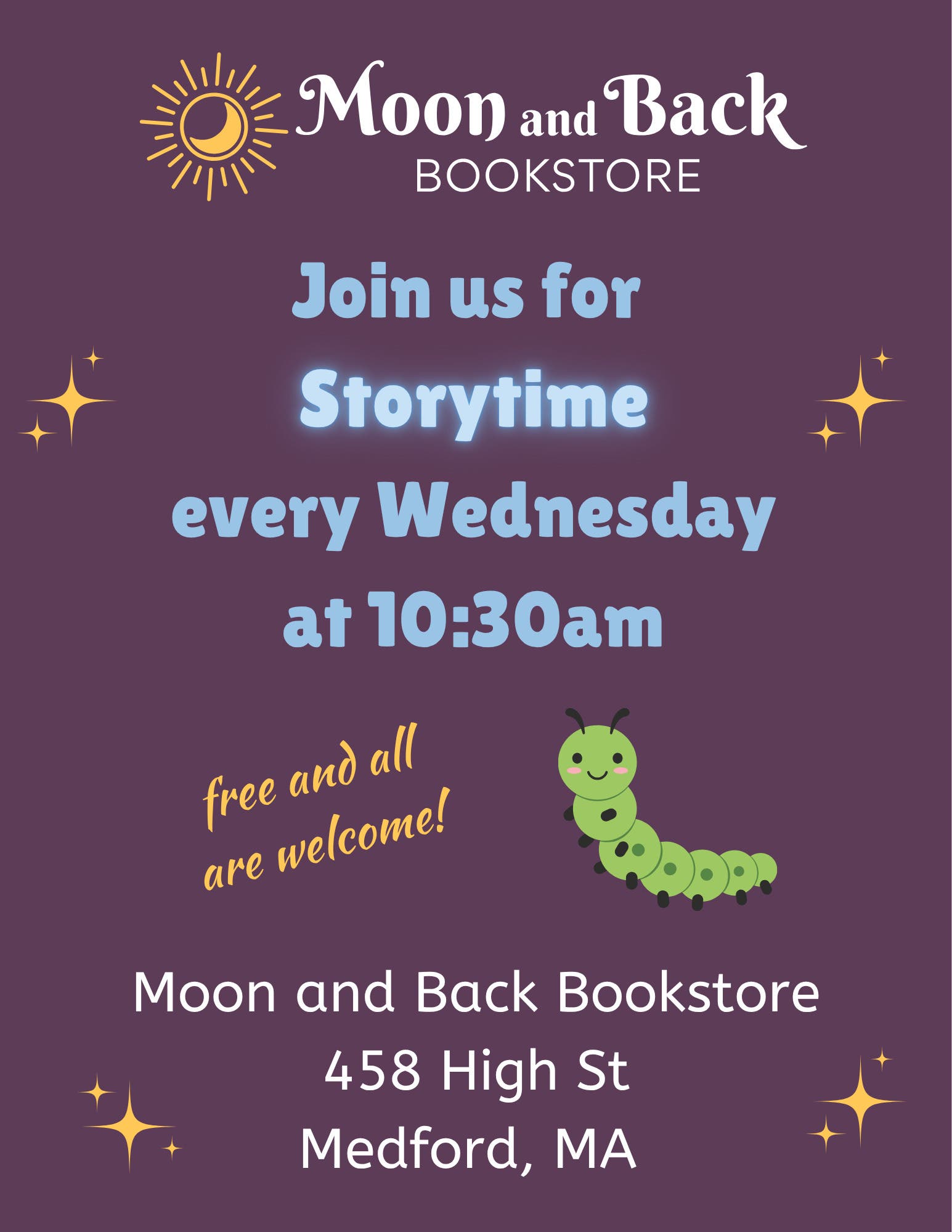 The Very Hungry Caterpillar Storytime at Moon and Back