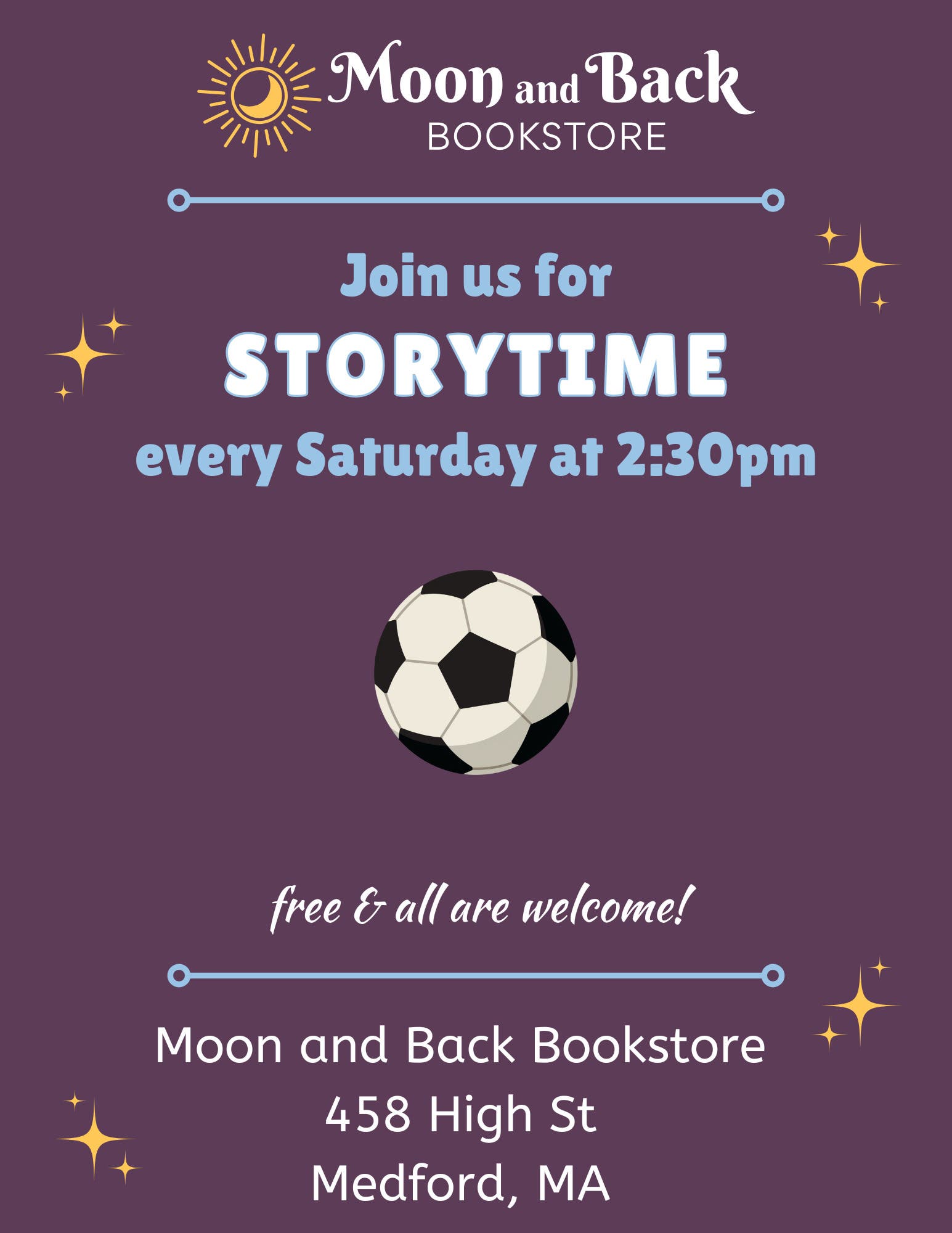 Dino-Soccer Storytime at Moon and Back