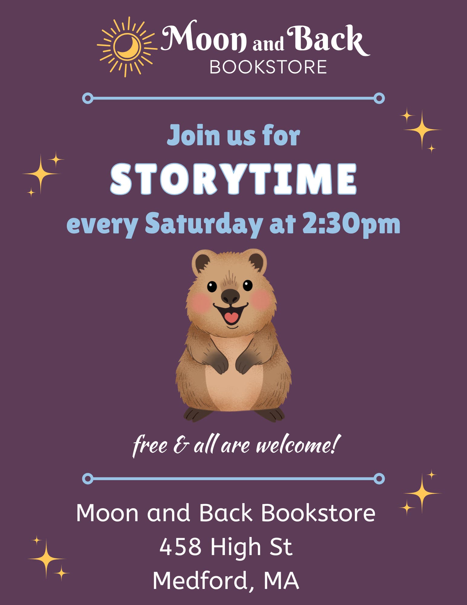 Don't Hug the Quokka Storytime at Moon and Back