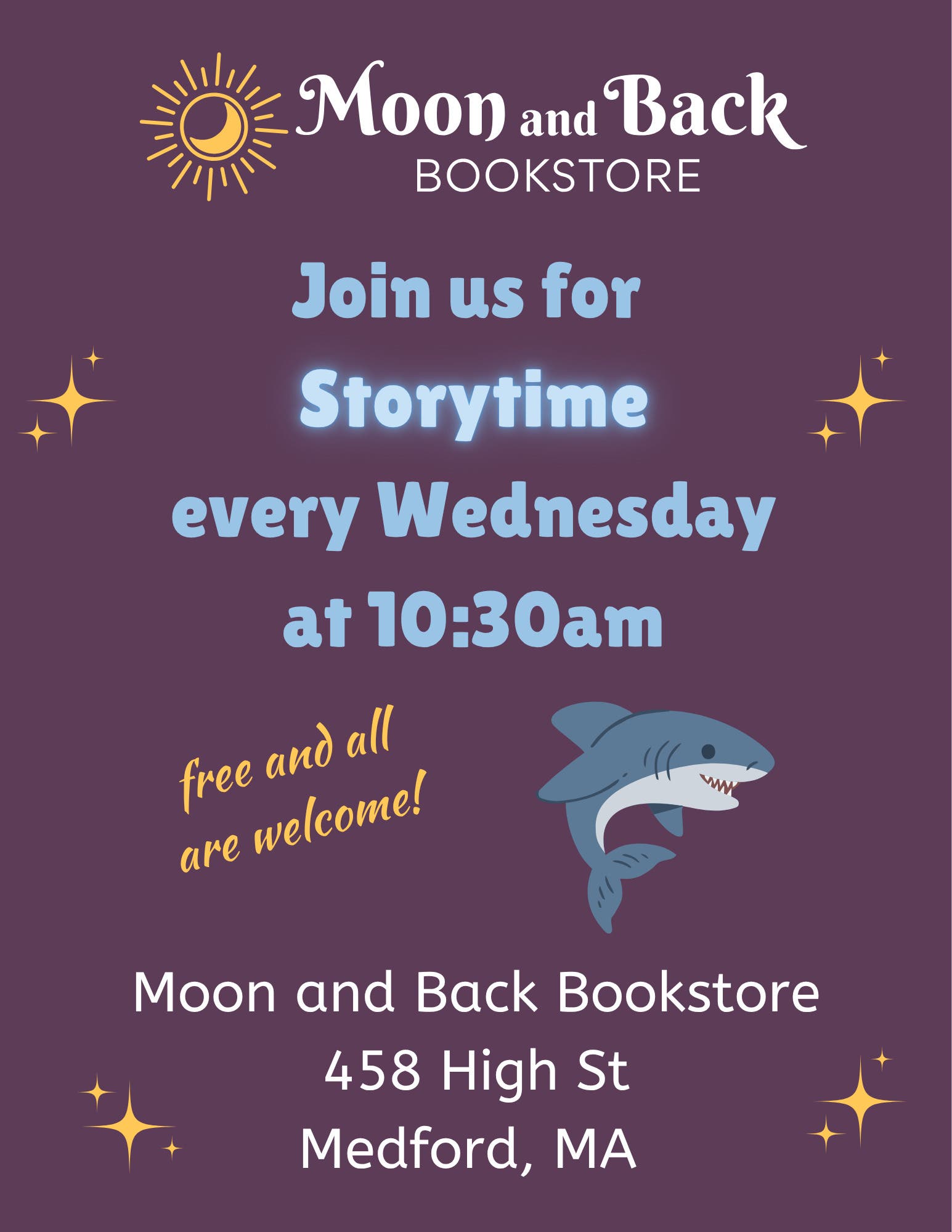 Shark vs Train Storytime at Moon and Back