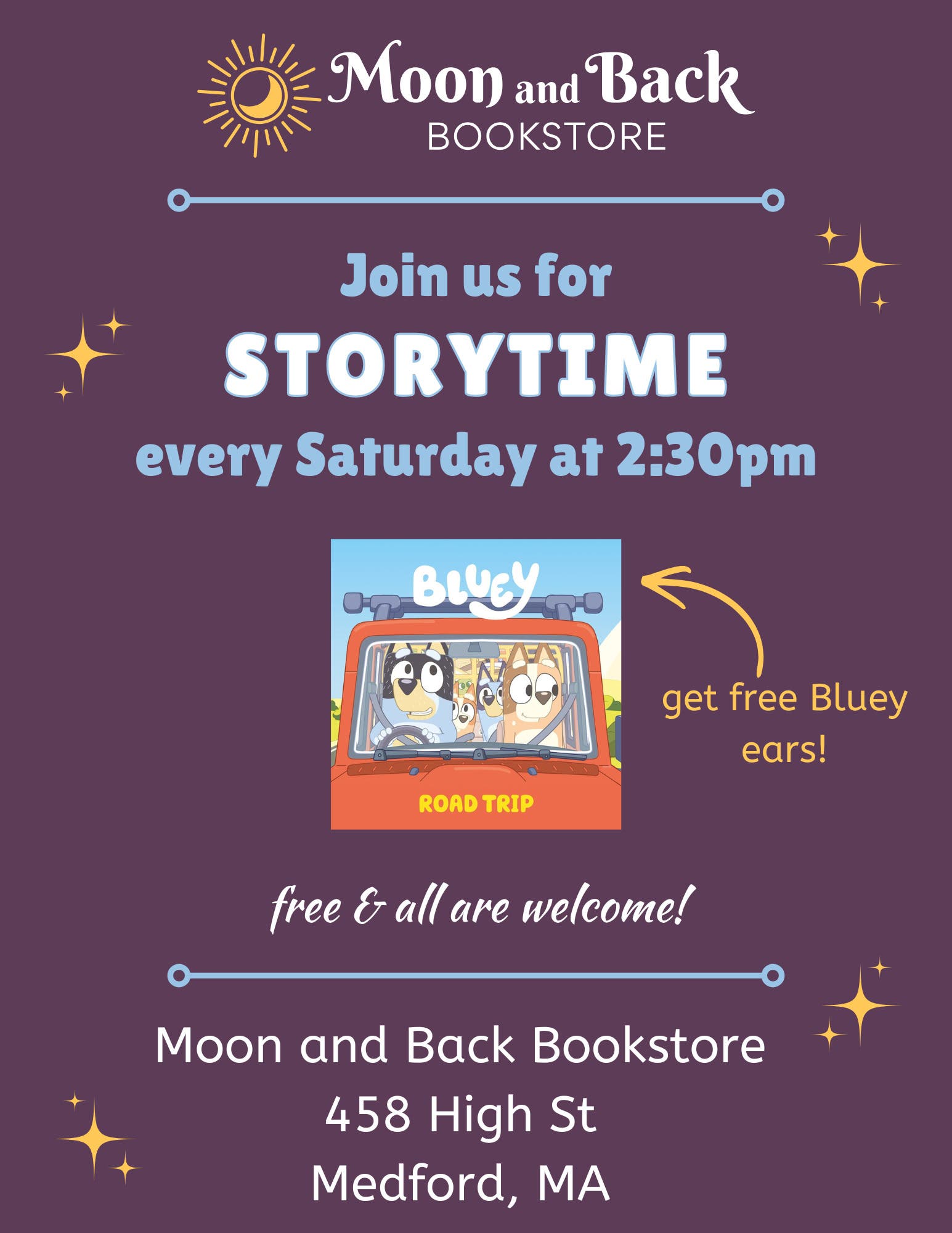 Bluey Road Trip Storytime at Moon and Back