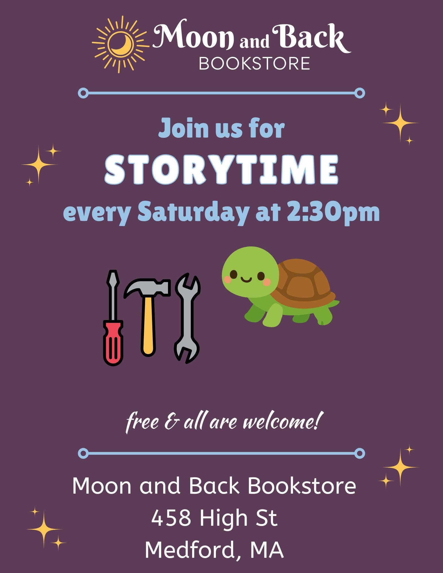 Turtle with a Toolbox Storytime at Moon and Back