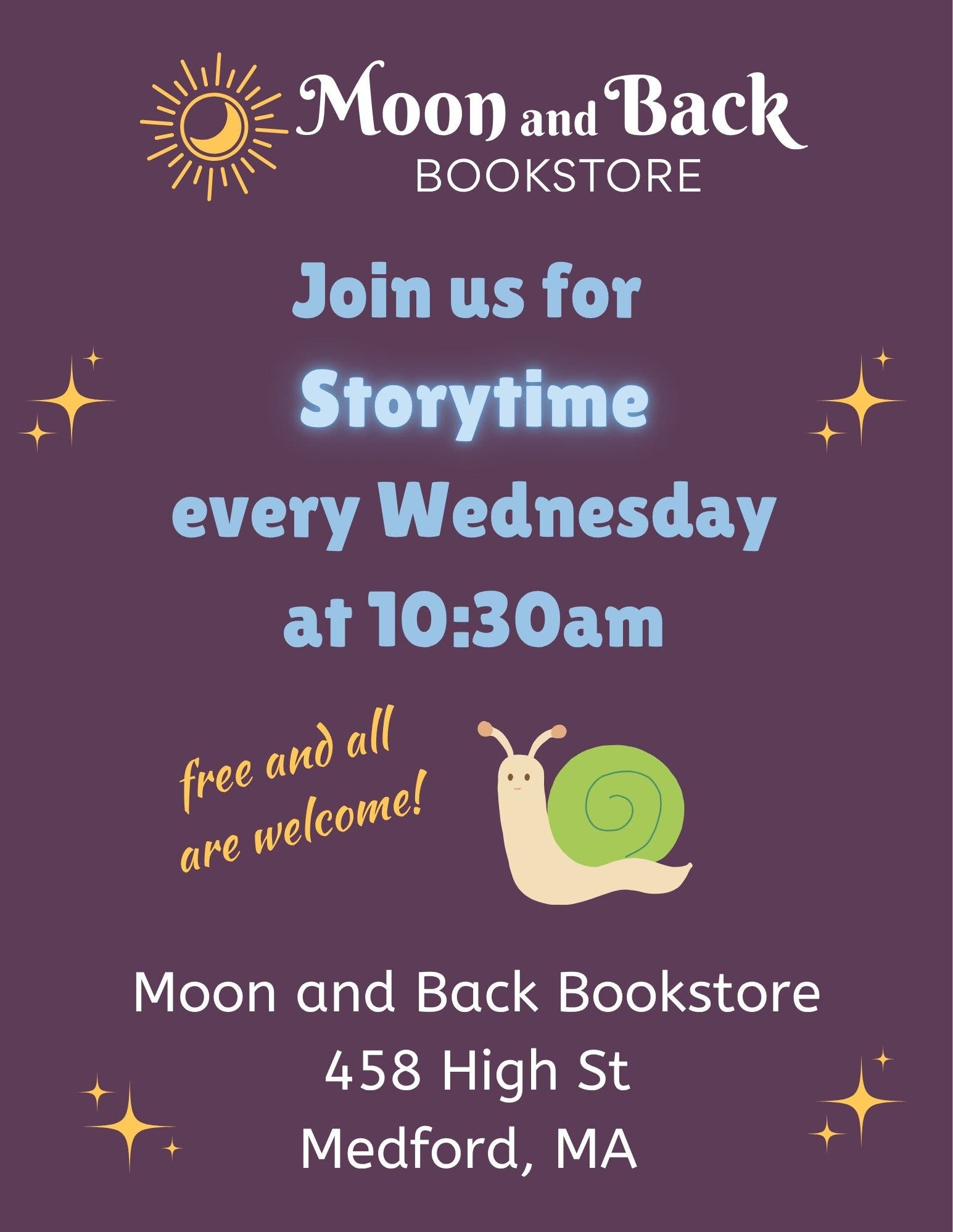 A Book for Escargot Storytime at Moon and Back