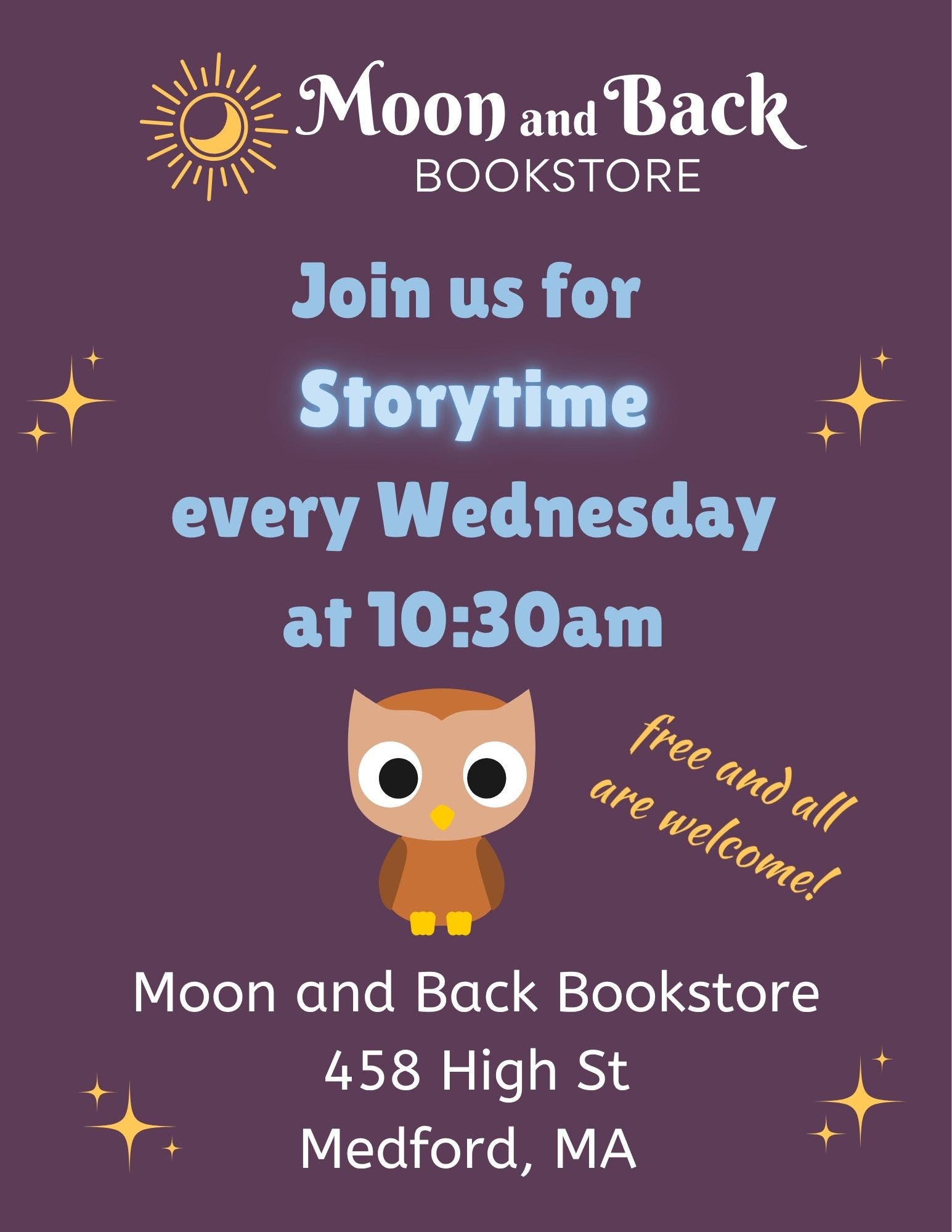 Owl by Myself Storytime at Moon and Back