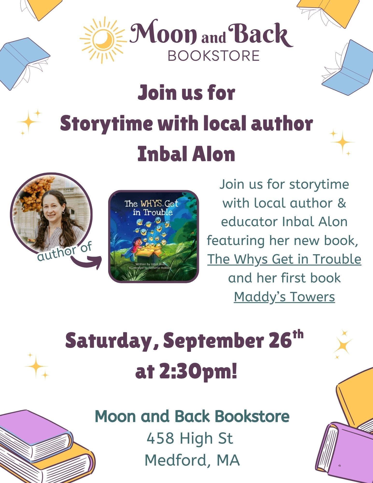 The Whys Get in Trouble with local author Inbal Alon at Moon and Back