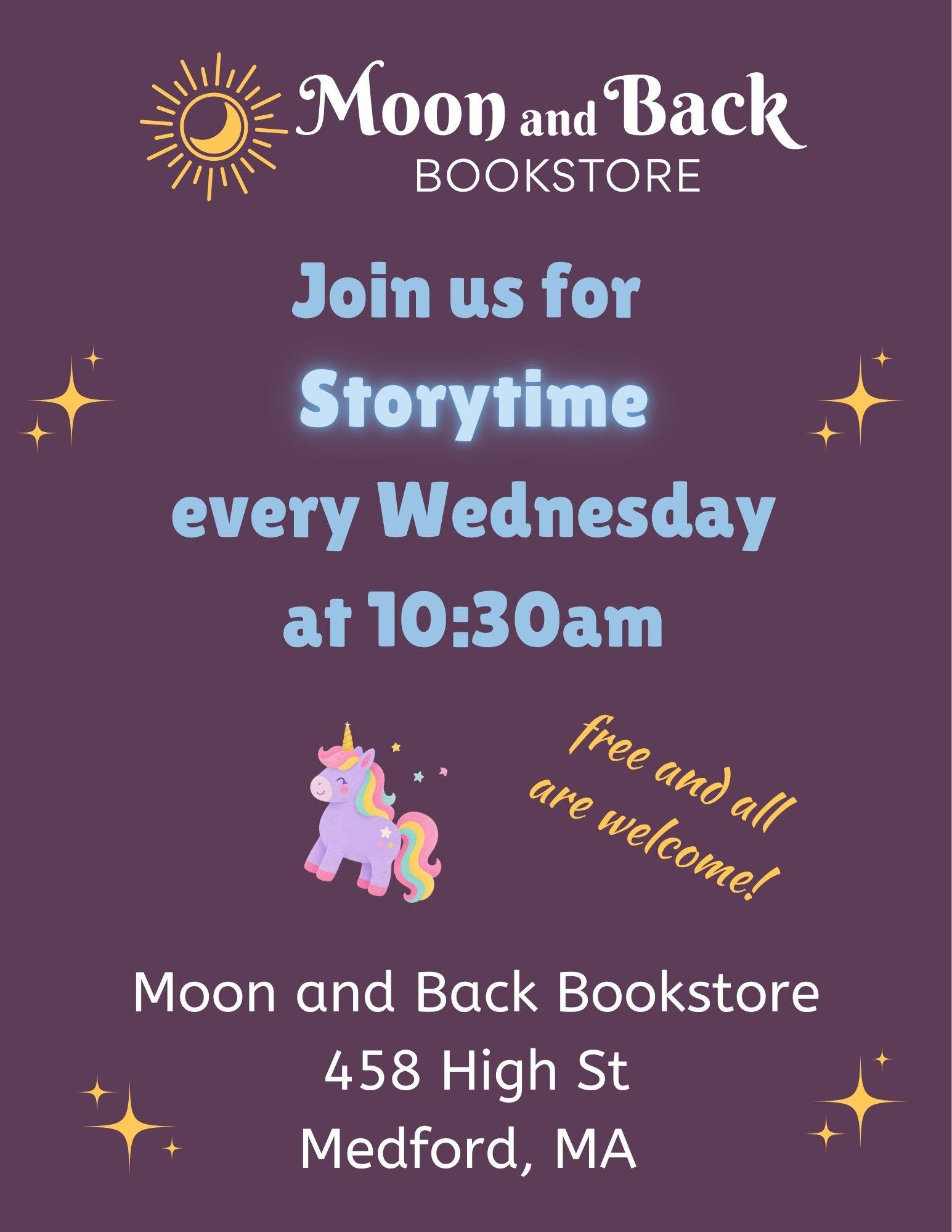 Teeny-Weeny Unicorn Storytime at Moon and Back