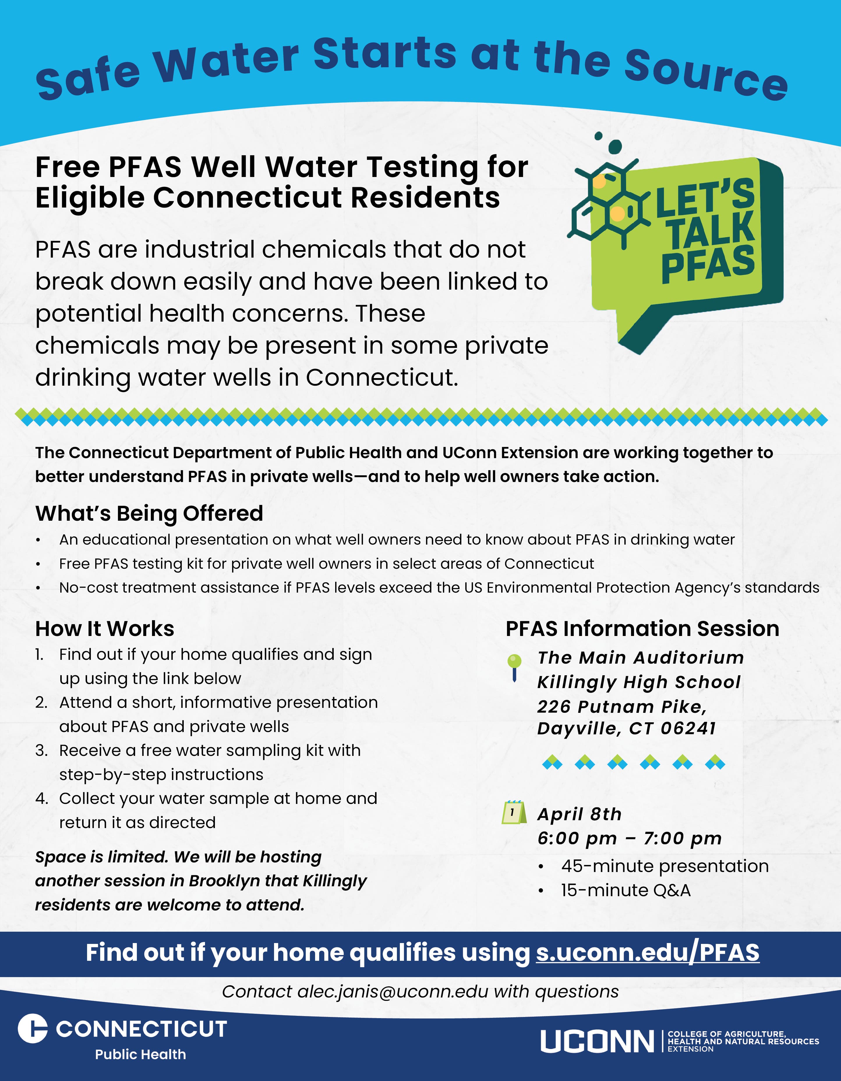 Free PFAS Testing for Killingly Residents