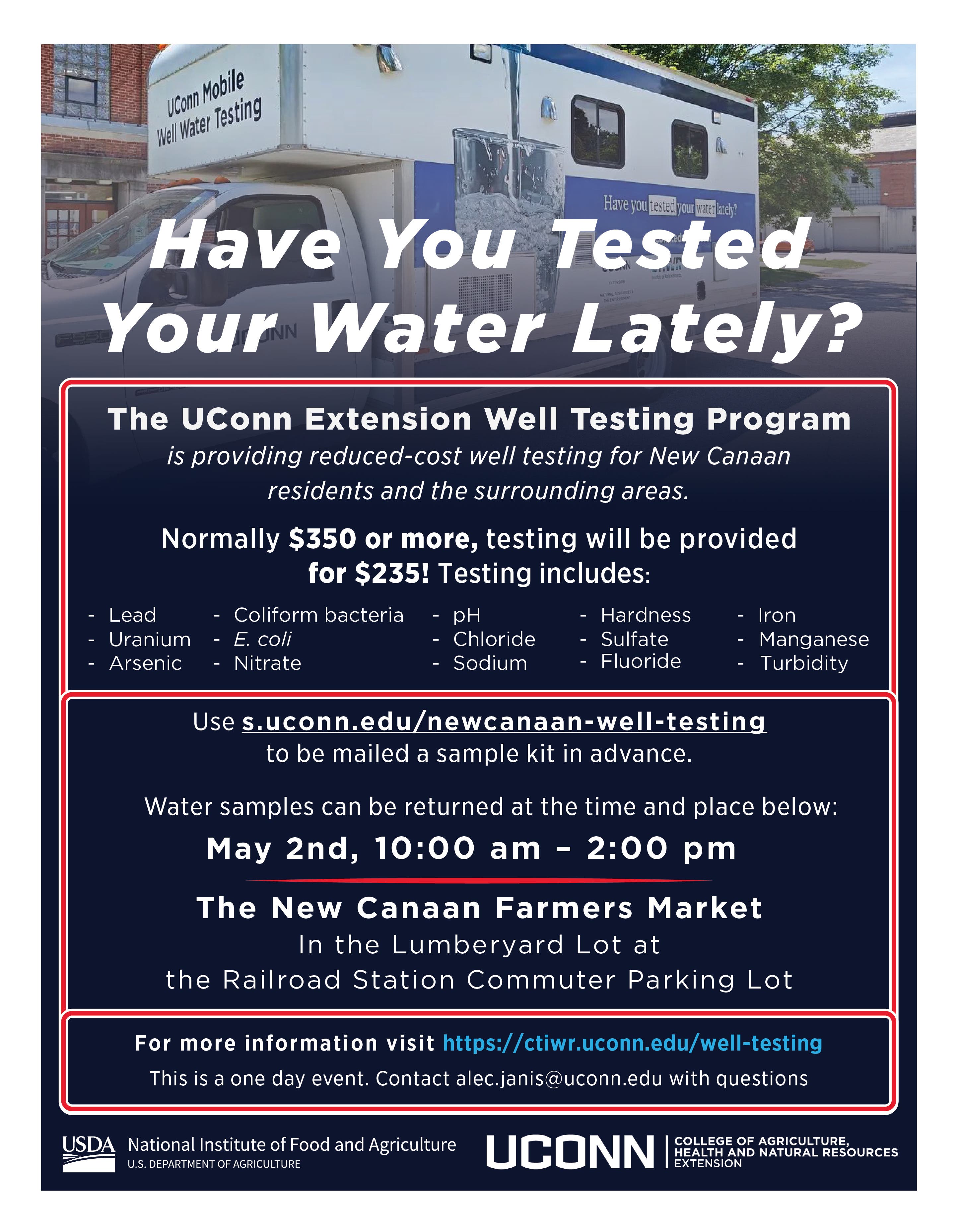 UConn Extension Well Testing Event