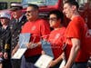 From left to right: AVFD Captain Adriane Wright, AVFD Chief Bruce Appell, and Firefighter I graduates Ariel Mazara, Doug Tran, and Daniel Lake.