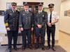 From left to right: AVFD Chief Bruce Appell with Captain Michael Galliher, Lieutenant Garrett Long, and Fire Police Lieutenant Jamison Appell.