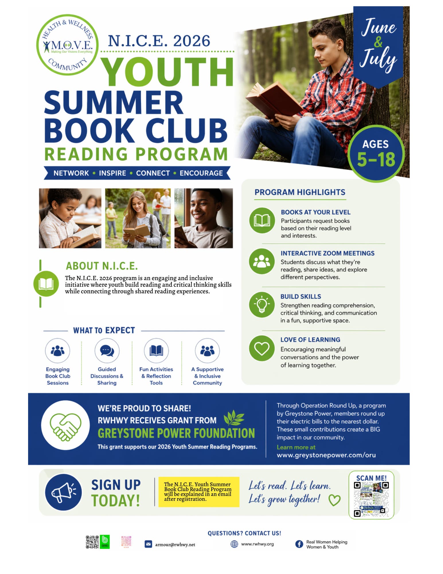N.I.C.E. 2026 Youth Summer Book Club Reading Program