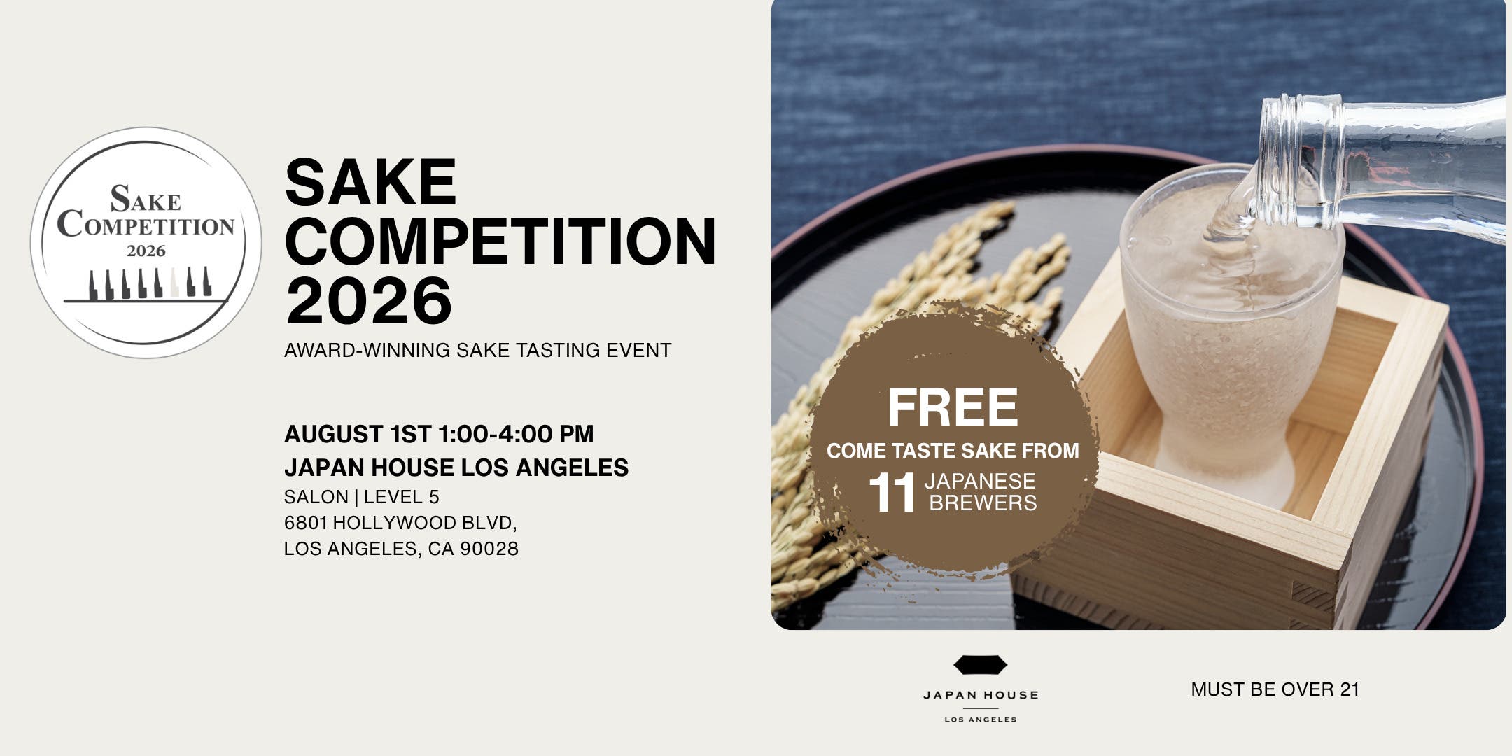 SAKE COMPETITION 2026 in LA Tasting Event