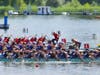 Photo 2: Team USA’s Breast Cancer Paddlers (middle, boat number 4) racing at the International Dragon Boat World Championships in Germany last year