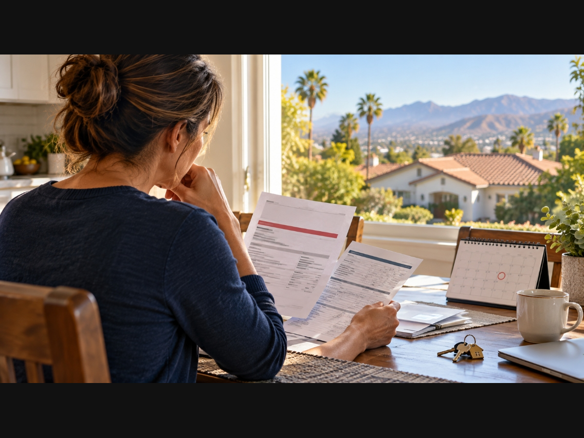 A Riverside homeowner reviews mortgage notices and a marked deadline. Knowing the trustee sale date is the first step toward comparing foreclosure prevention options.
