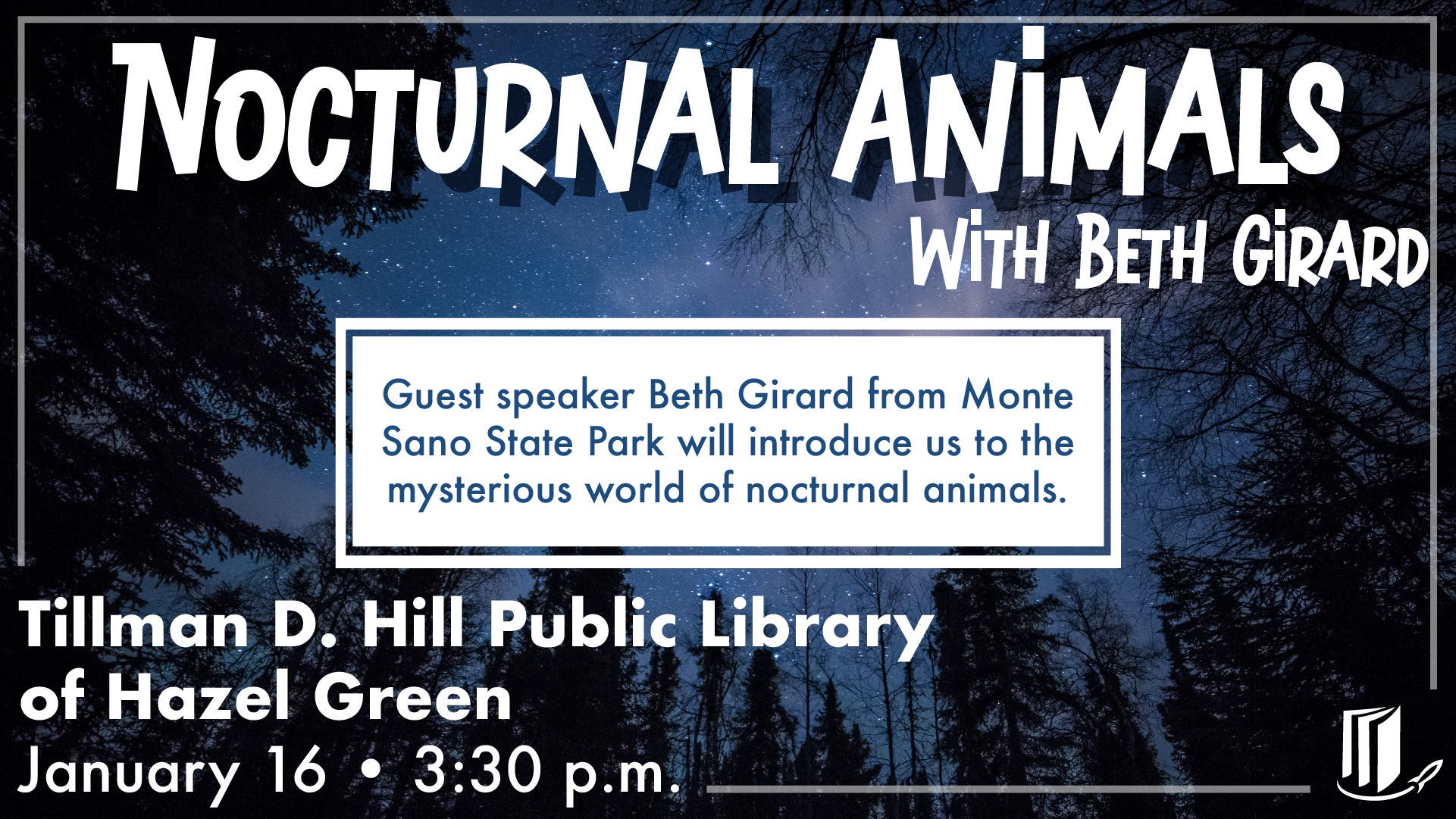 Jan 16 | Nocturnal Animals with Beth Girard | Huntsville, AL Patch