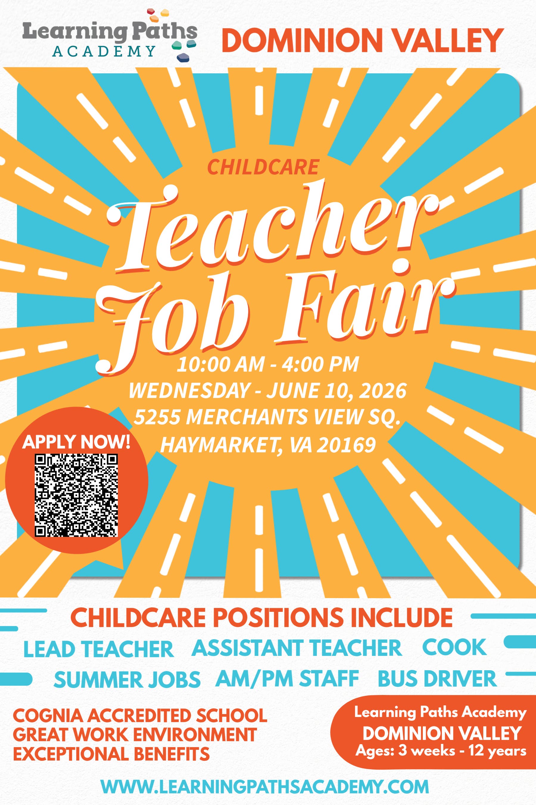 Learning Paths Academy at Dominion Valley to host Teacher Job Fair!