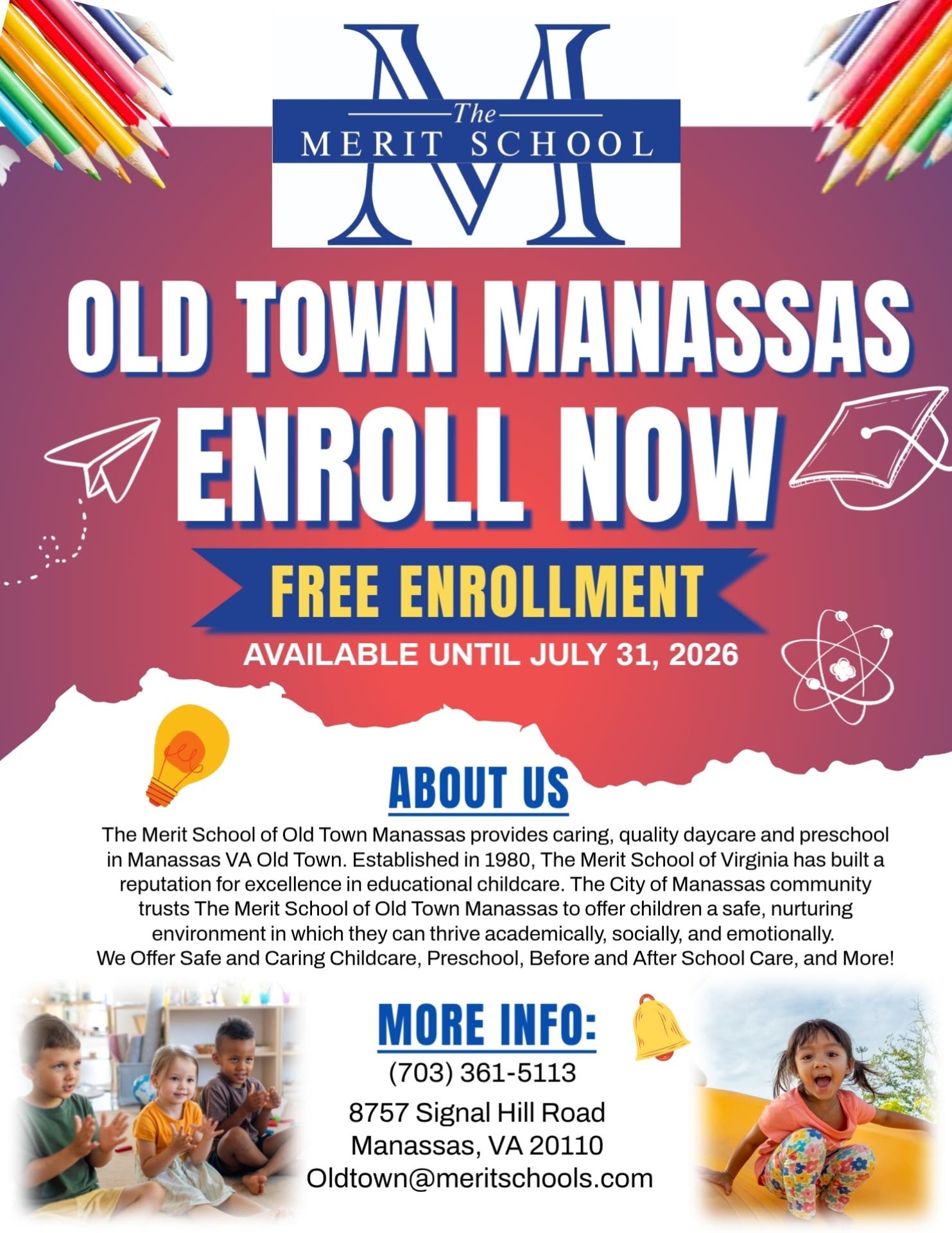 Now Enrolling at The Merit School of Old Town Manassas