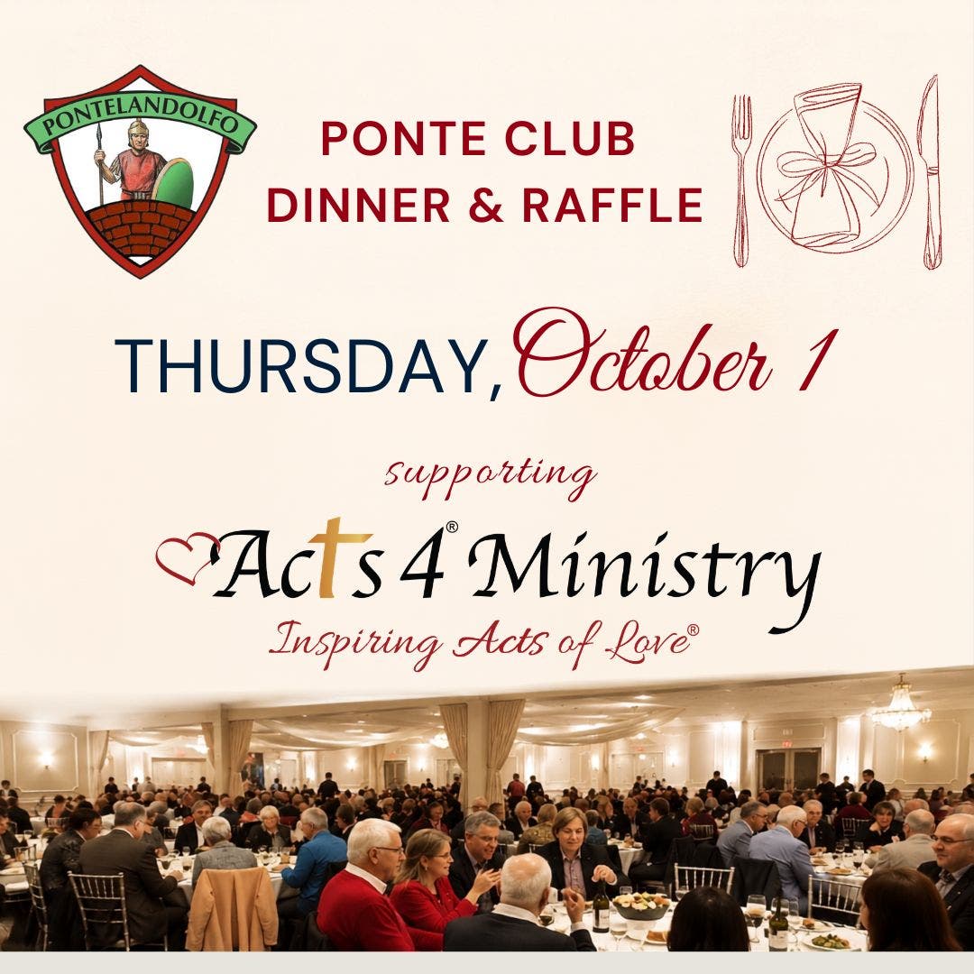 Reserve Your Spot Now for the Acts 4 Ministry Fundraising Dinner & Raffle