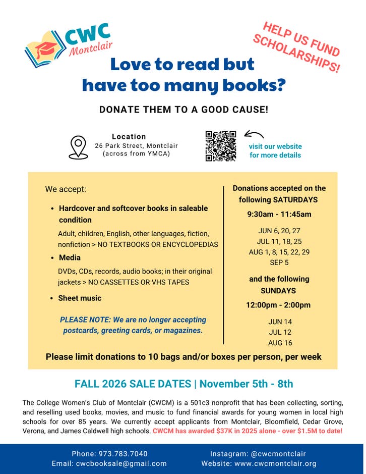 Donation Day for Montclair Used Book, Movie & Music Sale!