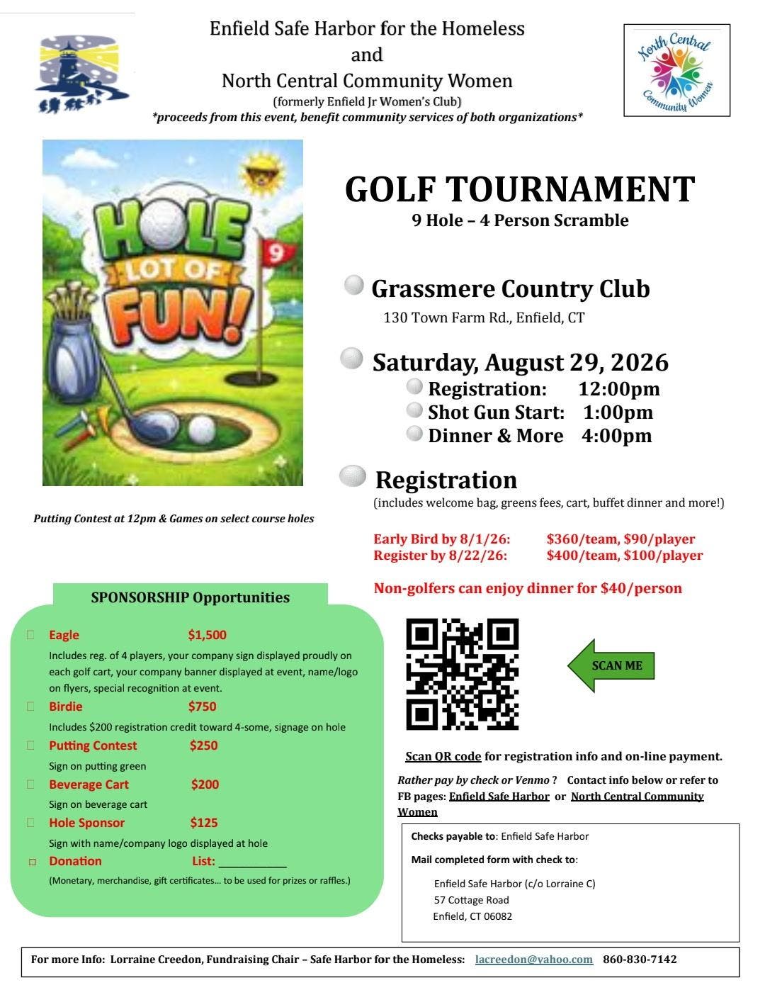 Golf Tournament  / Enfield Safe Harbor for the Homeless and North Central Community Women