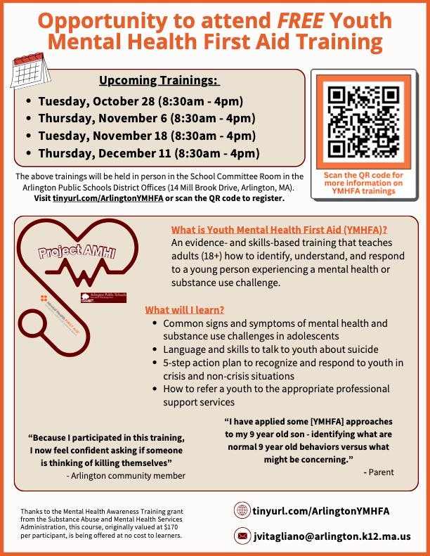 Free Youth Mental Health First Aid training