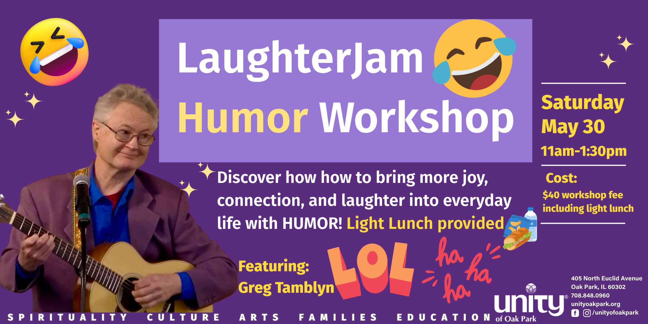 LaughterJam workshop with comedic singer-songwriter Greg Tamblyn