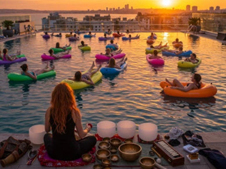 Floating Sound Bath & Rooftop Sunset Meditation