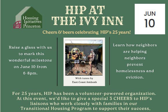 Community Event with Housing Initiatives of Princeton (HIP) at the Ivy Inn