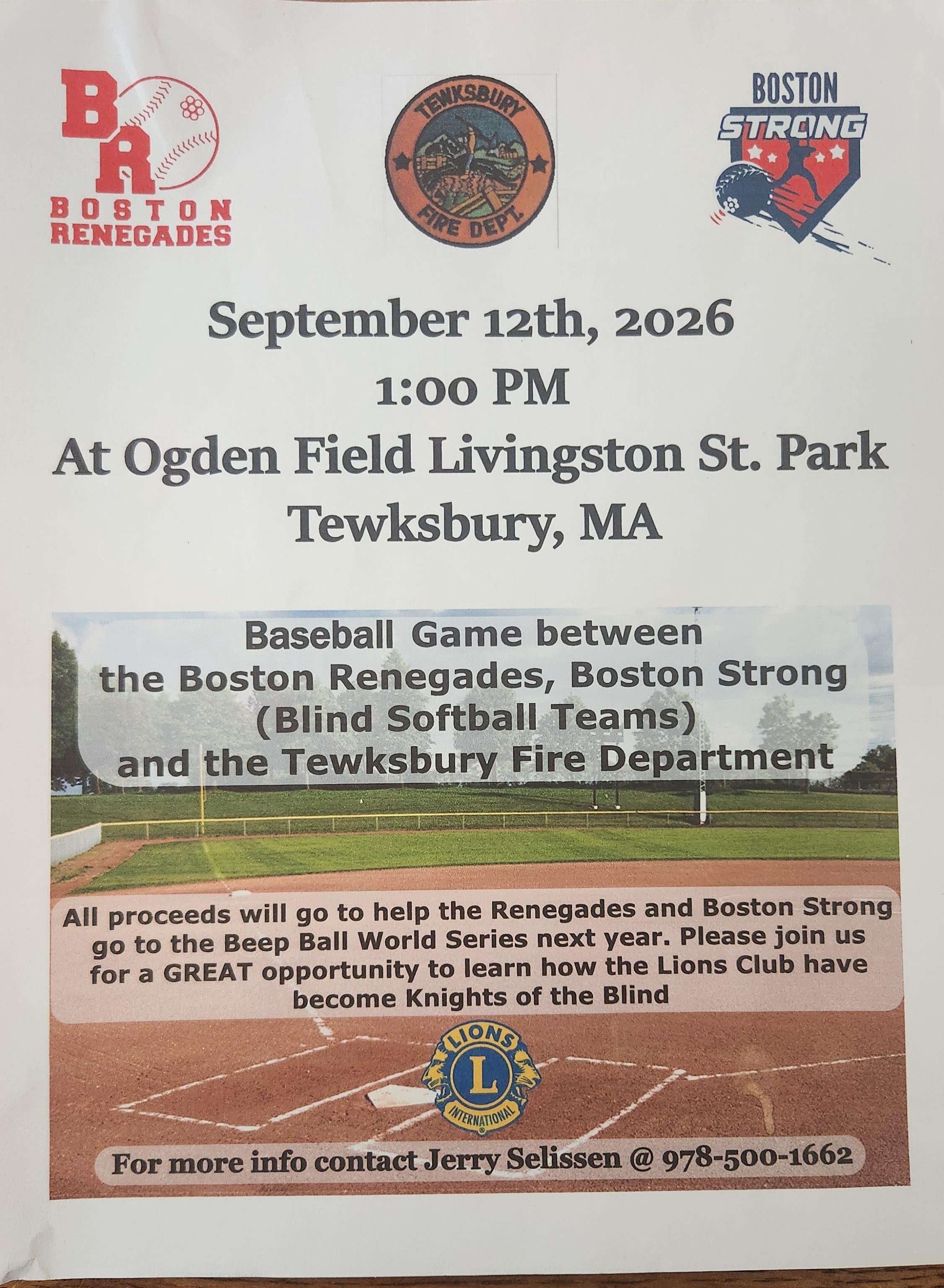 Boston Renegades, Boston Strong, and the Tewksbury Fire Department