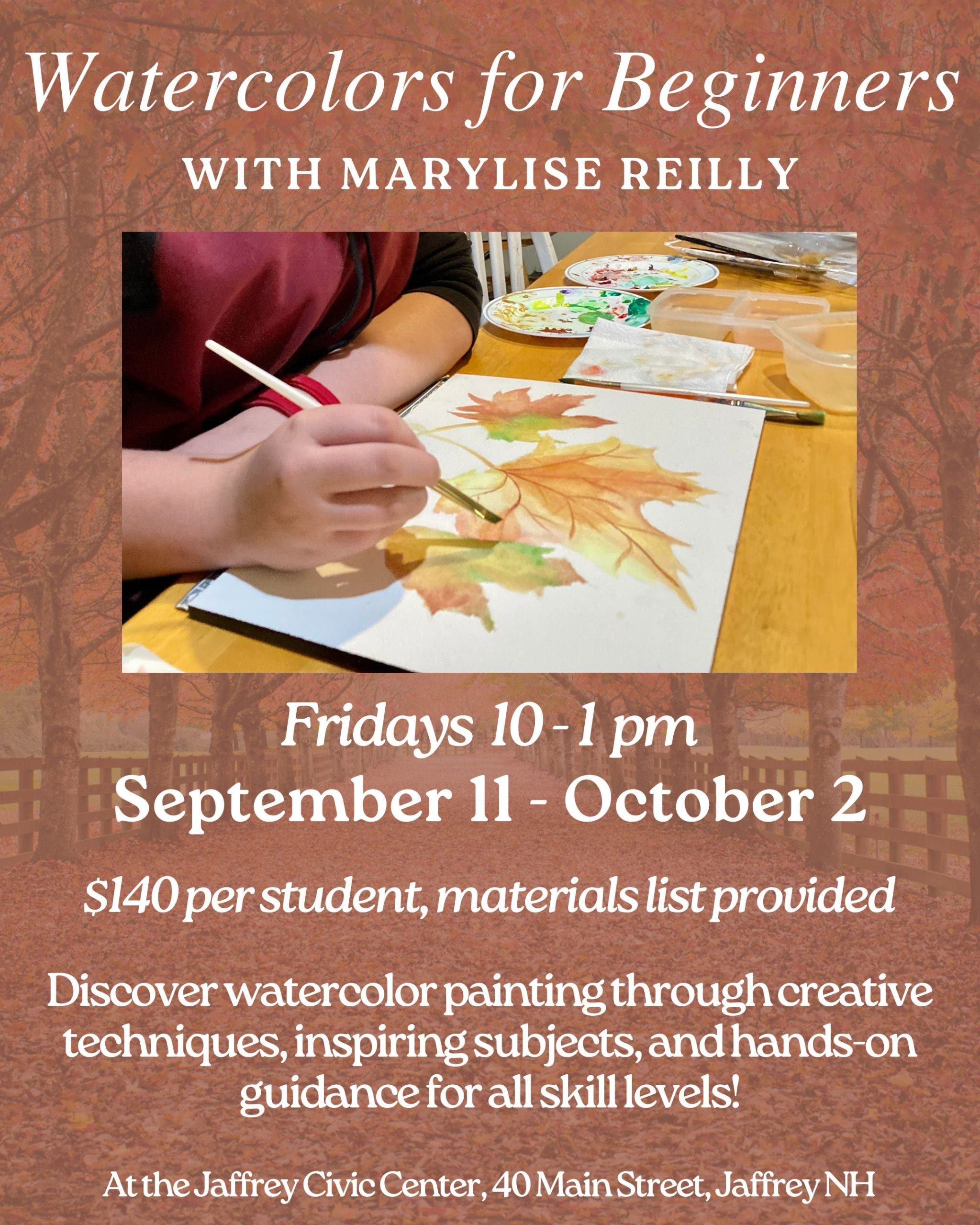 CLASS: Watercolor for Beginners with Marylise Reilly